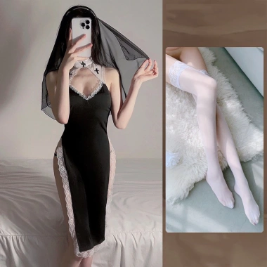 Váy Ngủ Cosplay Nữ Tu DN04 Che Tên - Đồ Ngủ Sexy Hóa Trang Tu Sĩ, Giá 88.000đ 10 Váy Ngủ Cosplay Nữ Tu DN04 Che Tên - Đồ Ngủ Sexy Hóa Trang Tu Sĩ, Giá 88.000đ 10