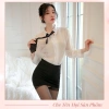 Váy Ngủ Cosplay Sexy DN20 CHE TÊN - Bộ ôm body + áo sơ mi trắng, gợi cảm công sở, 104.000 VND 3