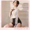 Váy Ngủ Cosplay Sexy DN20 CHE TÊN - Bộ ôm body + áo sơ mi trắng, gợi cảm công sở, 104.000 VND 4
