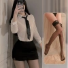 Váy Ngủ Cosplay Sexy DN20 CHE TÊN - Bộ ôm body + áo sơ mi trắng, gợi cảm công sở, 104.000 VND 10