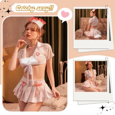 Váy Ngủ Cosplay Y Tá DN73 Đầm Ngủ Sexy, Quyến Rũ, Giá chỉ 130k 2