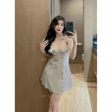 Váy Ngủ Hai Dây Lụa Bèo Ren Ngực Đệm Ngực Dáng Xoè Gợi Cảm - Xíu Sleepwear 225k 4 Váy Ngủ Hai Dây Lụa Bèo Ren Ngực Đệm Ngực Dáng Xoè Gợi Cảm - Xíu Sleepwear 225k 4