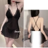 Váy ngủ hai dây ren xuyên thấu xẻ sau sexy kèm quần chip VN-807-1 giá 185.000 VND 10
