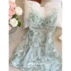 Váy Ngủ Hai Lớp Ren Hoa Thêu Nổi, Gọng Mút Ngực, Dây Chéo Tiểu Thư Loại 1 Xíu Sleepwear 8