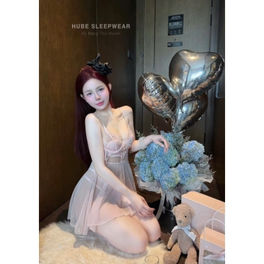 Váy ngủ kèm áo choàng voan lụa ren hoa gọng ngực dáng xoè - Xíu Sleepwear 3 Váy ngủ kèm áo choàng voan lụa ren hoa gọng ngực dáng xoè - Xíu Sleepwear 3