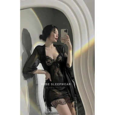 Váy ngủ Loại 1 kèm áo choàng voan mỏng nơ ngực sexy - Xíu Sleepwear A75 giá 225.000 VND 8 Váy ngủ Loại 1 kèm áo choàng voan mỏng nơ ngực sexy - Xíu Sleepwear A75 giá 225.000 VND 8