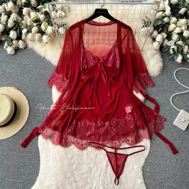 Váy ngủ Loại 1 kèm áo choàng voan mỏng nơ ngực sexy - Xíu Sleepwear A75 giá 225.000 VND 12 Váy ngủ Loại 1 kèm áo choàng voan mỏng nơ ngực sexy - Xíu Sleepwear A75 giá 225.000 VND 12