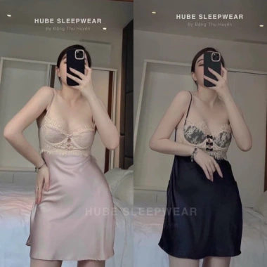 Váy ngủ lụa cao cấp cup ngực ren nơ siêu sexy - giảm còn 235k Váy ngủ lụa cao cấp cup ngực ren nơ siêu sexy - giảm còn 235k