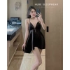 Váy ngủ lụa cúc ngực xoè sexy gợi cảm QC cao cấp - Xíu Sleepwear tặng chip giá 235k 2