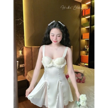 Váy Ngủ Lụa Hube - Voan Xẻ Tà Ngực, Ly Bèo Ren, Cổ Mút Nơ Nhí Tiểu Thư QCCC 425k 8 Váy Ngủ Lụa Hube - Voan Xẻ Tà Ngực, Ly Bèo Ren, Cổ Mút Nơ Nhí Tiểu Thư QCCC 425k 8