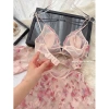 Váy ngủ lụa Midnite hoa nhí bèo nổi nơ ngực có mút đệm tiểu thư QCCC Loại 1 - Xíu Sleepwear 395k 10
