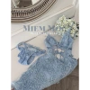 Váy ngủ lụa Midnite hoa nhí bèo nổi nơ ngực có mút đệm tiểu thư QCCC Loại 1 - Xíu Sleepwear 395k 11