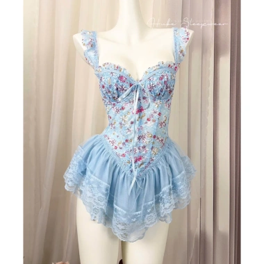 Váy ngủ lụa ren cao cấp cổ mút hoa nhí tiểu thư Giá ưu đãi 345k Hube Sleepwear 12 Váy ngủ lụa ren cao cấp cổ mút hoa nhí tiểu thư Giá ưu đãi 345k Hube Sleepwear 12