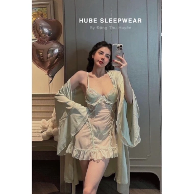 Váy ngủ lụa ren cao cấp Eo thắt, cổ mút tim ngực, hai dây xuyên thấu - Xíu Sleepwear 3 Váy ngủ lụa ren cao cấp Eo thắt, cổ mút tim ngực, hai dây xuyên thấu - Xíu Sleepwear 3