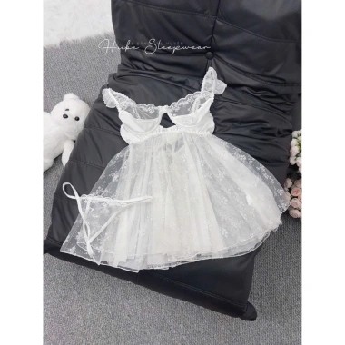 Váy Ngủ Lụa Ren Dây Cánh Tiên Babydoll Ngắn Cổ Ngực Pha Ren Hube Sleepwear 335k 9 Váy Ngủ Lụa Ren Dây Cánh Tiên Babydoll Ngắn Cổ Ngực Pha Ren Hube Sleepwear 335k 9
