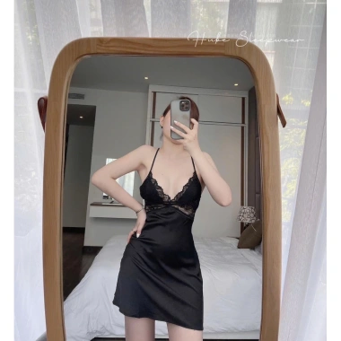 Váy ngủ lụa ren sang trọng, ngực eo dây cổ - Hube Sleepwear giảm giá 315k 3