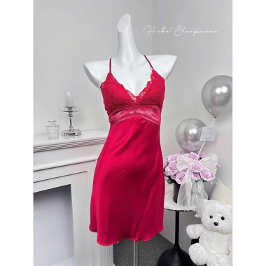 Váy ngủ lụa ren sang trọng, ngực eo dây cổ - Hube Sleepwear giảm giá 315k 10