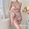 Váy Ngủ Lụa Tơ Hai Dây Đôi Viền Ren Gấu Siêu Sexy - QC Loại 1 Cao Cấp Xíu Sleepwear 295k 3
