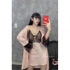 Váy Ngủ Lụa và Áo Choàng Ren Nơ Sexy Loại 1 Giá Ưu Đãi 455k Xíu Sleepwear 4