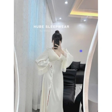 Váy Ngủ Lụa Xẻ Ngực Dài Sang Chảnh Mocmien QC Loại 1 - Giá 445.000 VND 5