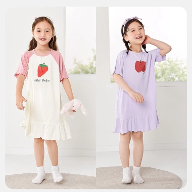 Váy ngủ minibala Girls Tencel mùa hè thoáng khí, siêu nhẹ, vải mềm mại thấm hút mồ hôi cho bé gái thiết kế thời trang - Giá chỉ 440.640 VND 2