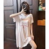 Váy ngủ mùa hè gấu ngắn tay cổ tròn mềm mại ngọt ngào giá 98.000 cho bà bầu