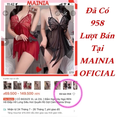 Váy Ngủ Ren Butterfly Hở Lưng Bigsize 40-100kg - Queen of Night Giá 95k Giảm Giá 7