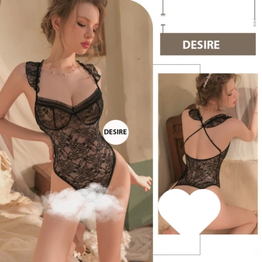 Váy ngủ ren liền thân cánh tiên, chéo lưng, quần xẻ đáy – Bodysuit DESIRE VN-8.662-1 119k 10