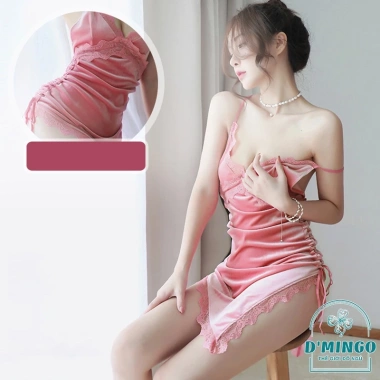 Váy ngủ sexy 2 dây nhung ren hở lưng, đồ ngủ cosplay gợi cảm - 65.000 VNĐ 4 Váy ngủ sexy 2 dây nhung ren hở lưng, đồ ngủ cosplay gợi cảm - 65.000 VNĐ 4