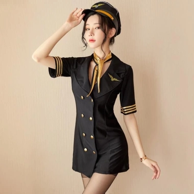 Váy ngủ sexy cosplay tiếp viên hàng không gợi cảm - Bộ ngủ nữ chỉ 60.000 VND