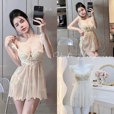 Váy Ngủ Voan Lụa Dây Cánh Tiên Gọng Mút Ngực Sexy Tiểu Thư - Hube Sleepwear 315k Váy Ngủ Voan Lụa Dây Cánh Tiên Gọng Mút Ngực Sexy Tiểu Thư - Hube Sleepwear 315k