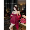 Váy ngủ voan lụa hoa nhí, áo choàng ngực viền xoè QC Loại 1 - Hube Sleepwear 395k 4