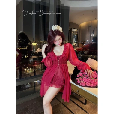 Váy ngủ voan lụa hoa nhí, áo choàng ngực viền xoè QC Loại 1 - Hube Sleepwear 395k 5 Váy ngủ voan lụa hoa nhí, áo choàng ngực viền xoè QC Loại 1 - Hube Sleepwear 395k 5