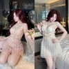 Váy Ngủ Voan Ren Hoa Hồng Cao Cấp Eo Nơ Buộc Có Mút Ngực - Hube Sleepwear 355.000₫