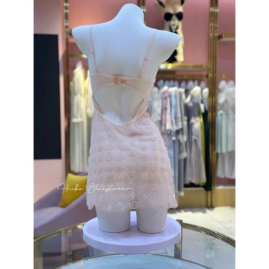 Váy Ngủ Voan Ren Hoa Hồng Cao Cấp Eo Nơ Buộc Có Mút Ngực - Hube Sleepwear 355.000₫ 5