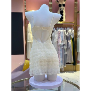 Váy Ngủ Voan Ren Hoa Hồng Cao Cấp Eo Nơ Buộc Có Mút Ngực - Hube Sleepwear 355.000₫ 9