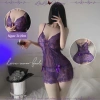 Váy ngủ xuyên thấu 2 dây sexy màu tím mộng mơ - LALA HONEY, gợi cảm, sang chảnh, giảm giá 105.500đ