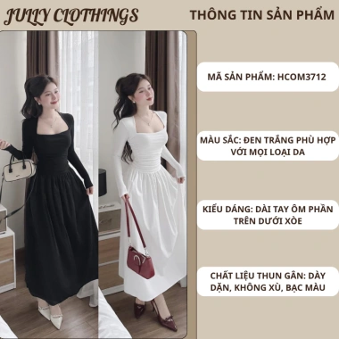 Váy nữ body dài đuôi xòe bồng, đầm thu đông sang chảnh Jully Clothes 229k 2
