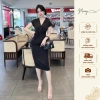 Váy Nữ Công Sở Tay Ngắn Cổ Vest Hoa Eo, Đầm Bút Chì Ôm Body Vải Mango, Size 40‑65kg - 165k 7