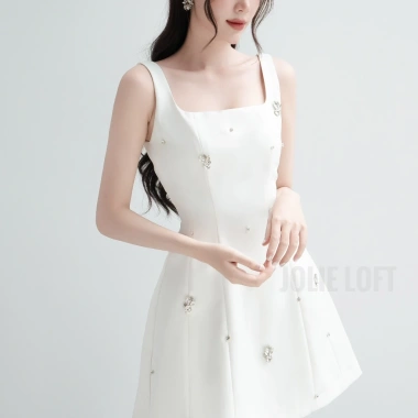 Váy nữ dự tiệc đính đá Almira Dress JOLIE LOFT: Đầm ngắn sang trọng, giảm giá 760.492 VND