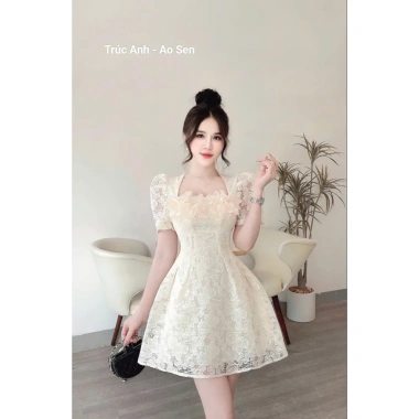 Váy Nữ Nori Dáng Xòe Tay Bồng Ren Hoa Cao Cấp Đi Tiệc Sang Trọng Lagoo Elegent 289.899₫ 9