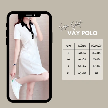 Váy Polo Tay Ngắn Madela Dáng Chữ A 100% Cotton Dày Dặn Cao Cấp - Giá 163k