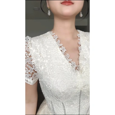 Váy ren cổ V ngắn phối lưới sang chảnh - giảm giá 22% chỉ 475k | NAN Store 3 Váy ren cổ V ngắn phối lưới sang chảnh - giảm giá 22% chỉ 475k | NAN Store 3