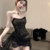 Váy Ren Đen Cúp Ngực Ôm Body Sexy – Đầm Dạ Hội Ngắn Phối Ren Hoa Sang Chảnh, Tôn Dáng Đi Tiệc 272k 4