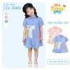 Váy sơ mi bé gái dáng chữ A tay phồng họa tiết thỏ dễ thương - Giá 188k