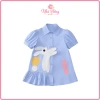 Váy sơ mi bé gái dáng chữ A tay phồng họa tiết thỏ dễ thương - Giá 188k 3