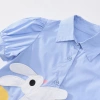 Váy sơ mi bé gái dáng chữ A tay phồng họa tiết thỏ dễ thương - Giá 188k 7