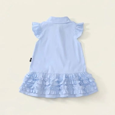 Váy sơ mi bé gái sát nách cotton an toàn, kèm nơ rời xinh, phong cách học sinh - Giá chỉ 199.000 VND 6
