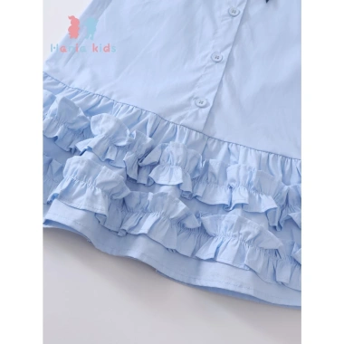 Váy sơ mi bé gái sát nách cotton an toàn, kèm nơ rời xinh, phong cách học sinh - Giá chỉ 199.000 VND 9
