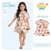 Váy sơ mi bé gái tay ngắn họa tiết hoạt hình dễ thương, vải mềm, thoáng mát nhà bông